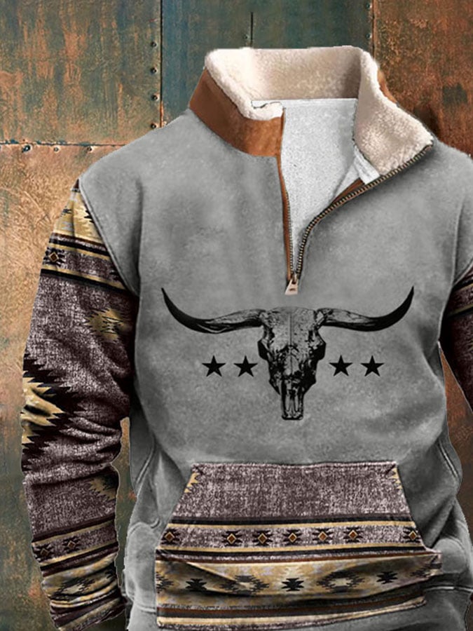 Sudadera informal de manga larga con cuello alto y cremallera 